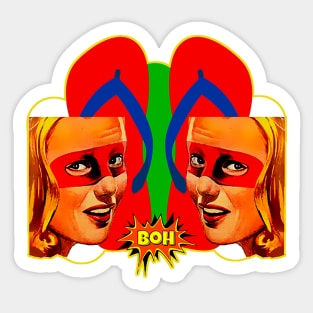 Girl in red Boh sandals Sticker